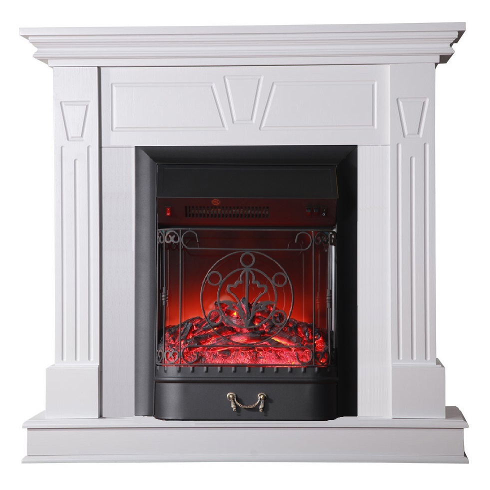 Изображение товара Каминокомплект Inter Flame Берта + Magestic Black (BLT-999A-3/Black) белый 1700Вт