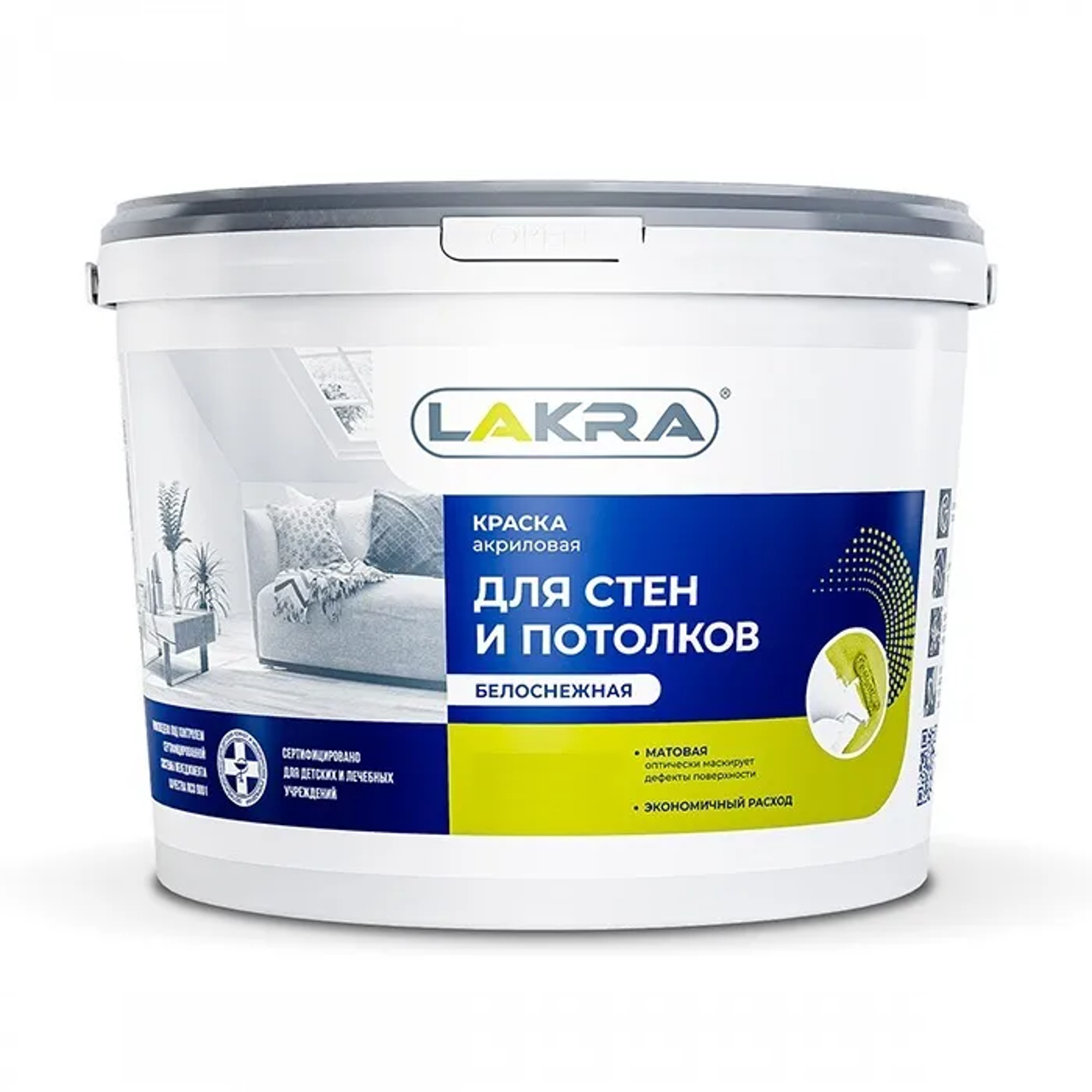 Изображение товара Краска ЛАКРА 8306468 цвет белый 1.30 л