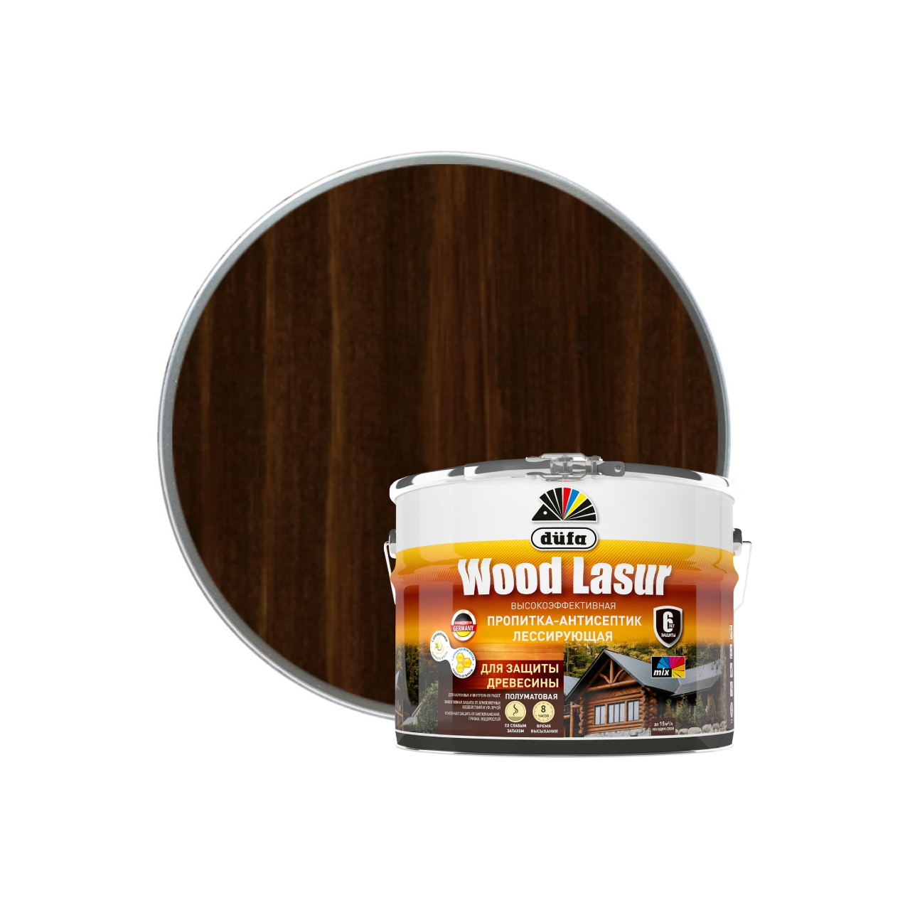 Изображение товара Пропитка для защиты древесины Dufa Wood Lasur палисандр 9 л