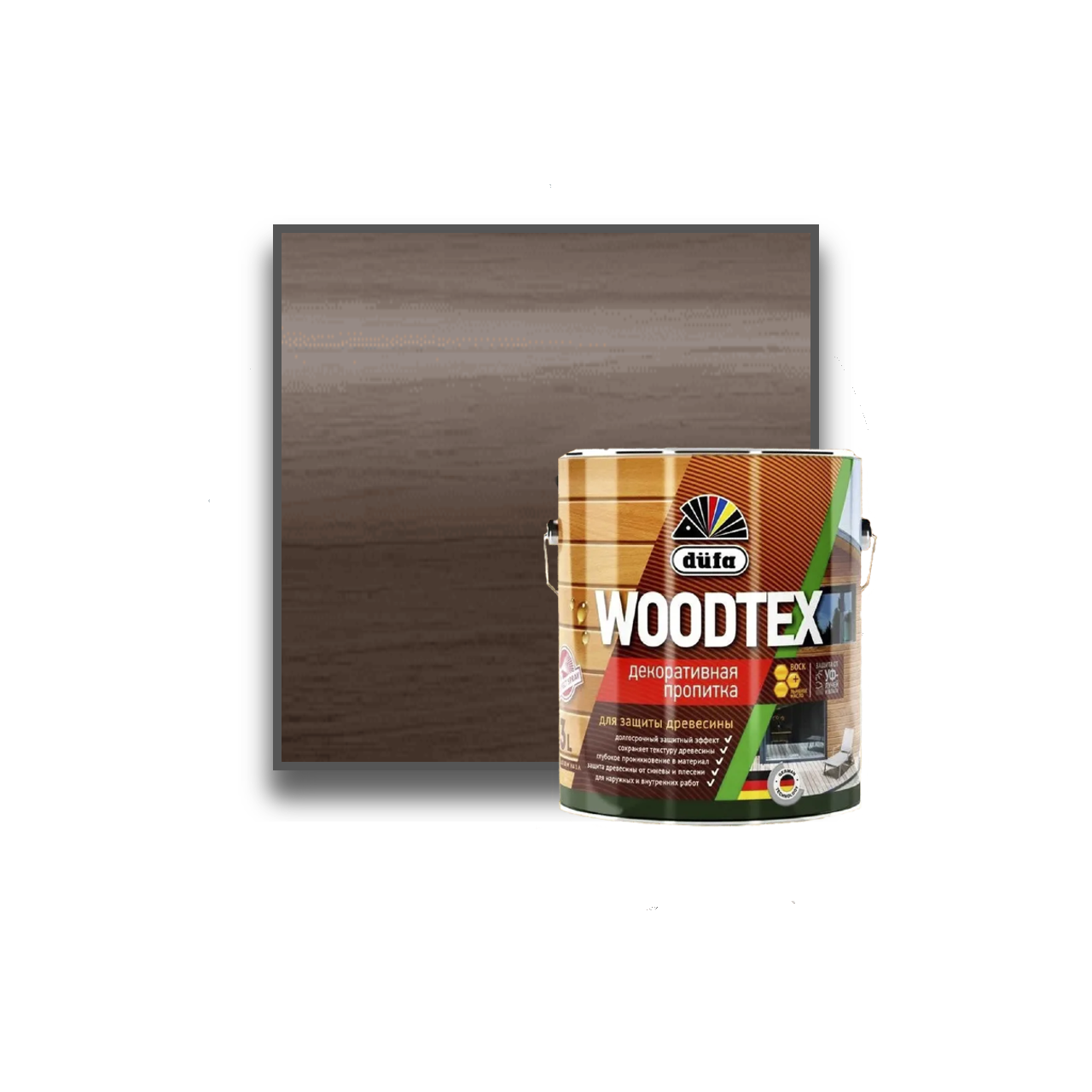 Изображение товара Декоративная алкидная пропитка для дерева Dufa Woodtex палисандр 3 л