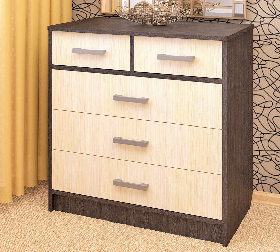 Изображение товара Комод Пирамида К-10 в/мол 5 ящиков 80x45x80 см ЛДСП цвет венге