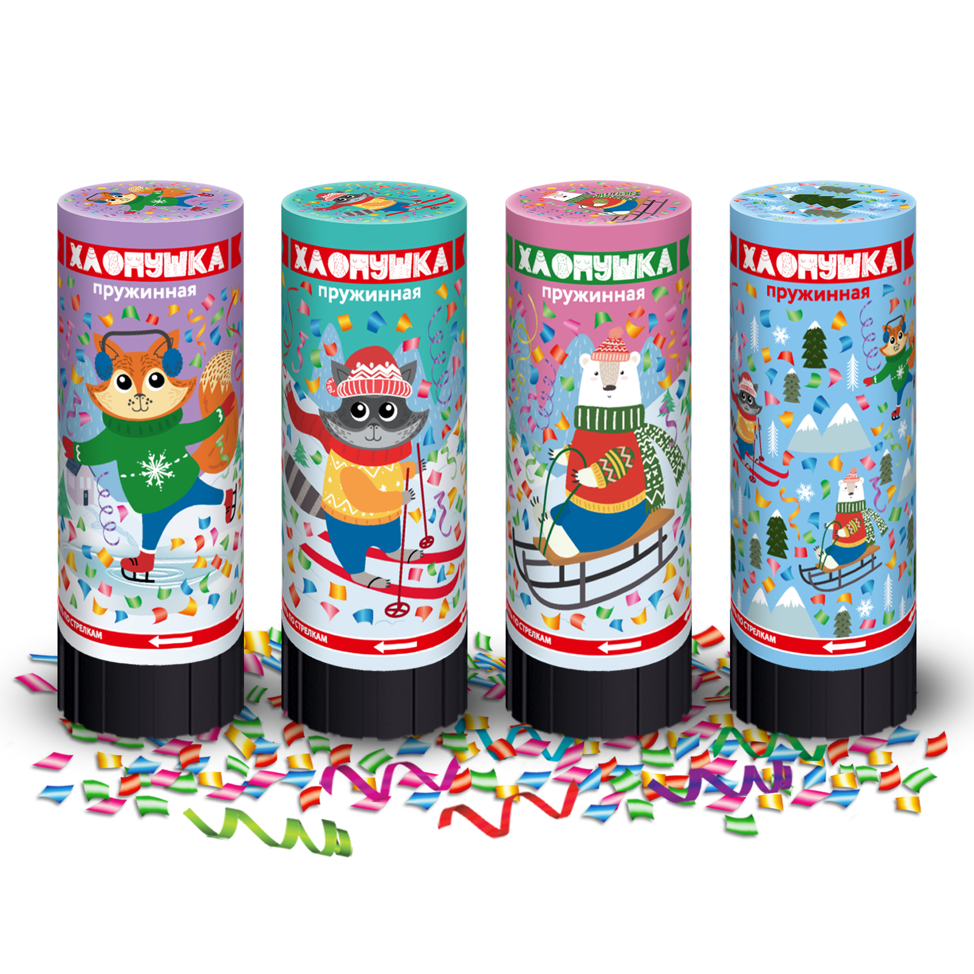 Изображение товара Хлопушка пружинная Partymania Зверята 11 см