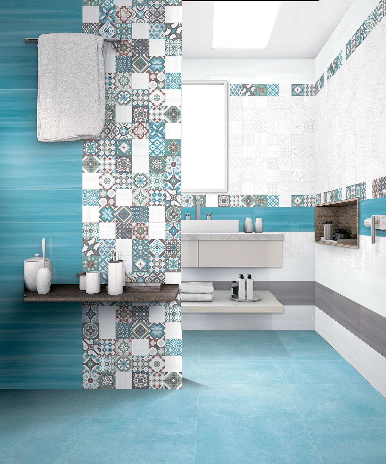 Изображение товара Керамическая плитка I.tiles CHA26AZ 20x60 см голубая матовая внутренняя облицовка
