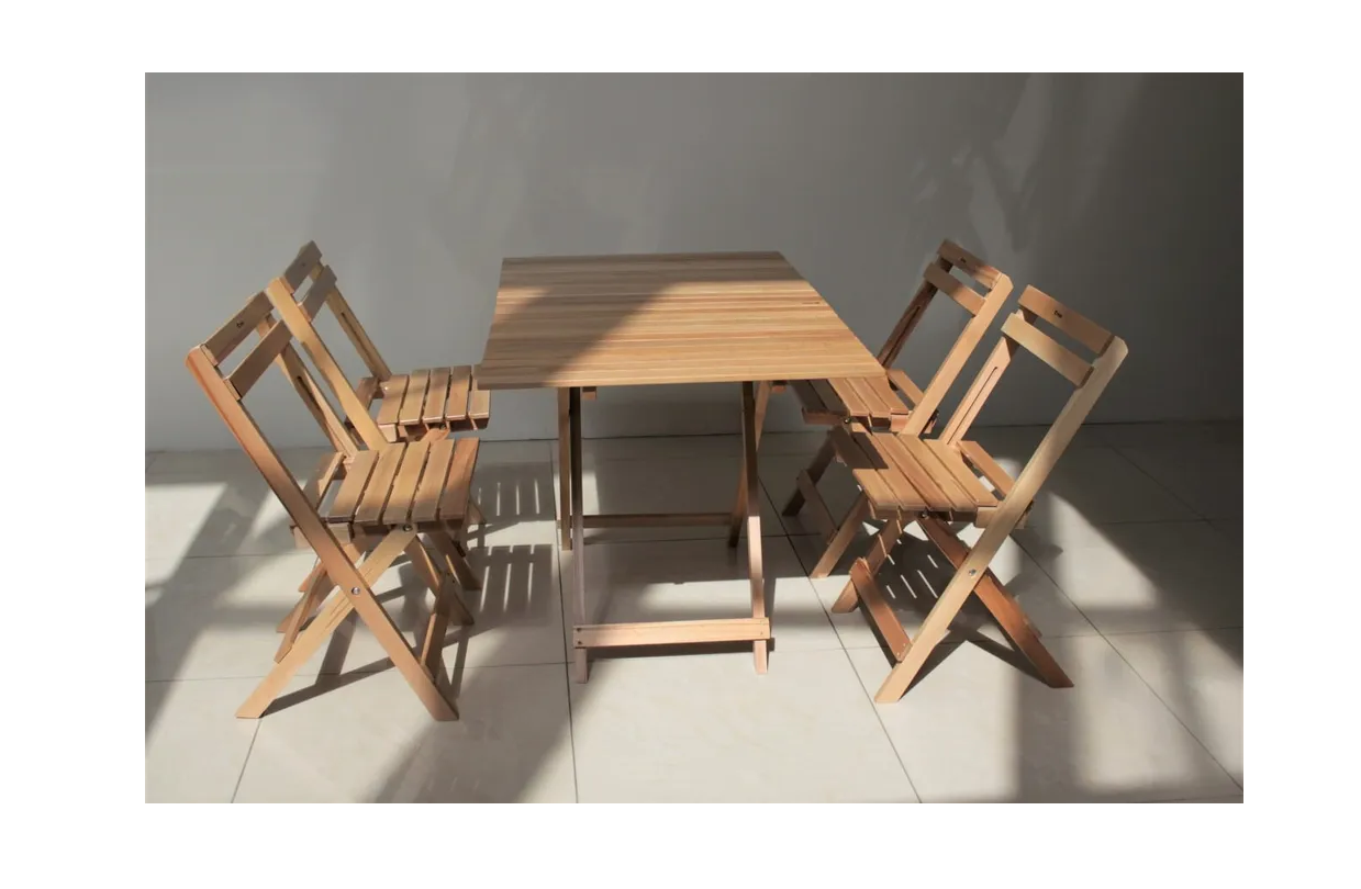 Изображение товара Комплект садовой мебели из бука 4 стула и стол для дачи и террасы