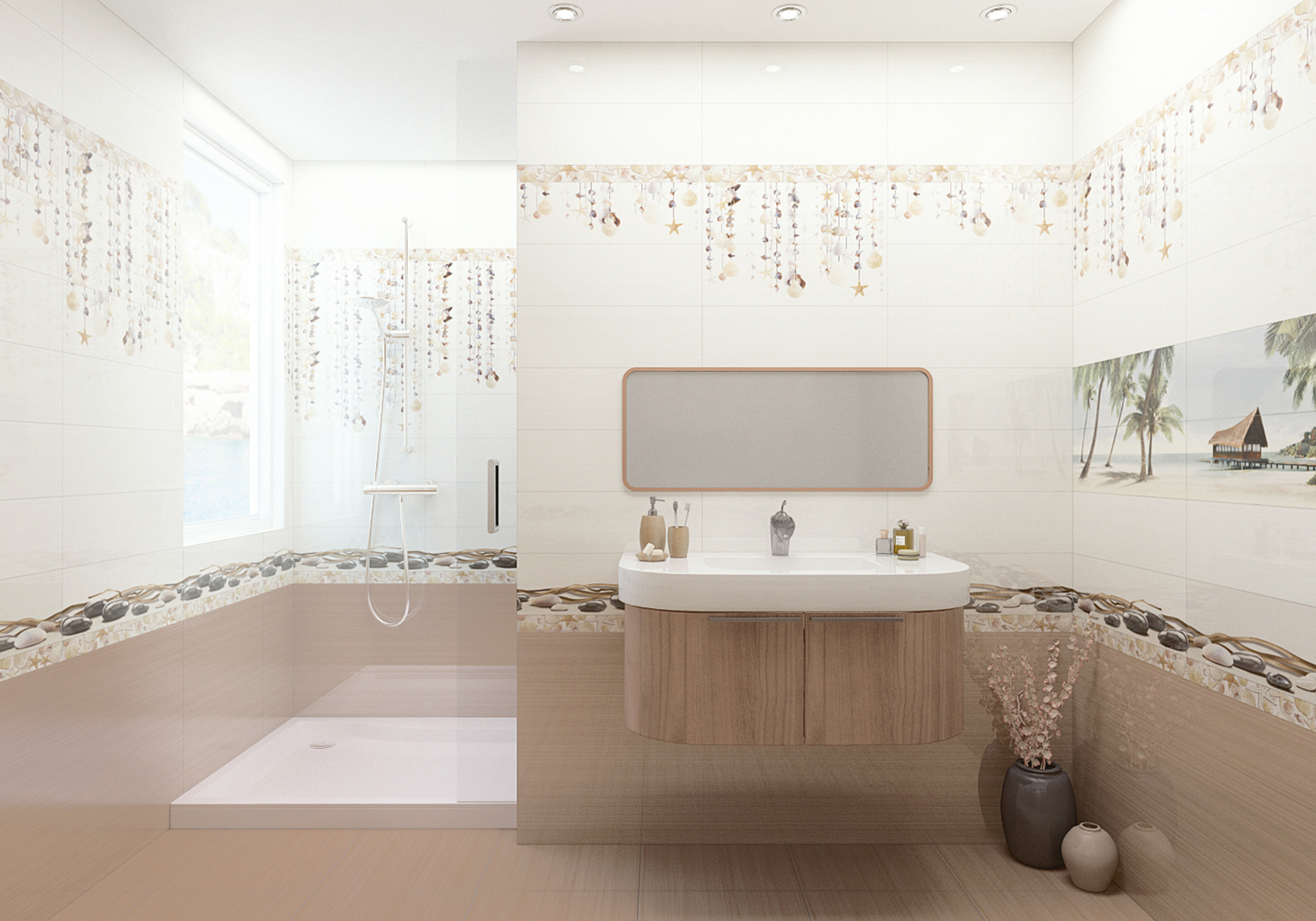 Изображение товара Настенная керамическая плитка Alma Ceramica Ailand 20x60 см белая