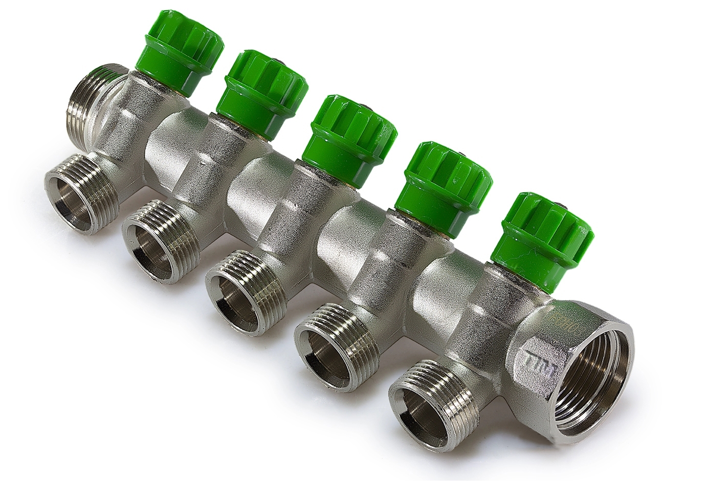 Изображение товара Коллектор распределительный вентильный TIM MR135N-3/4-5 3/4" 5 отводов 1/2" под евроконус