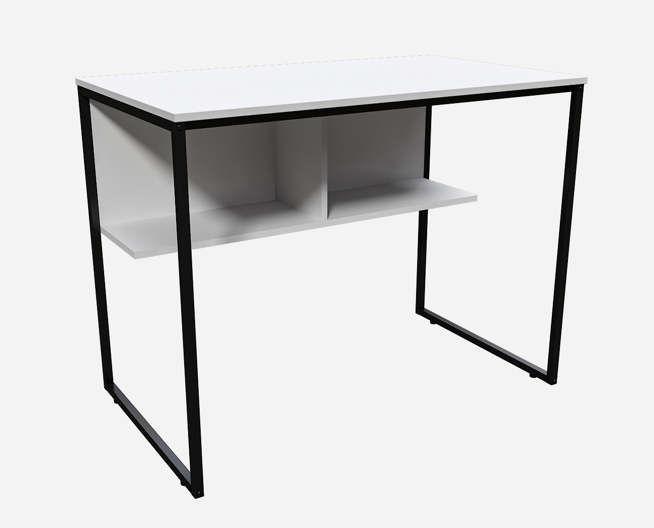 Изображение товара Компьютерный стол Estente Alonzo-bl22.16.12k12 100x75x60 см металл цвет черный/белый