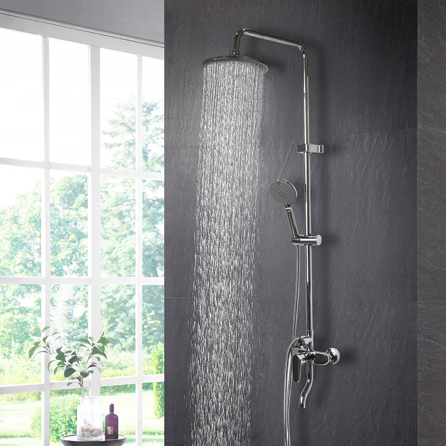 Изображение товара Душевая стойка Mixline Ml2416 546107 3 режимная цвет нержавеющая сталь