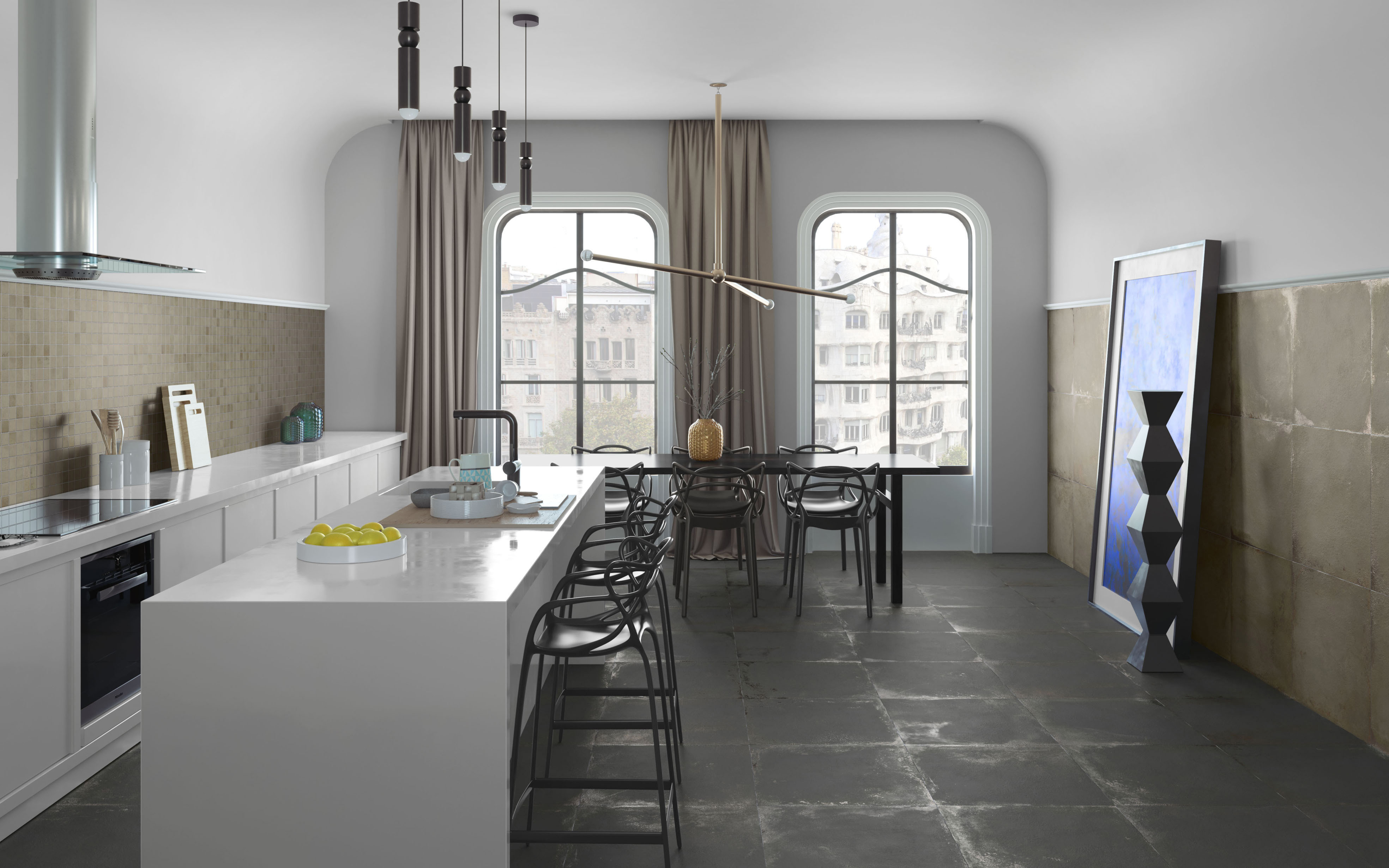 Изображение товара Керамогранит Azteca San francisco Lux Grafite 120 60x120см 1.44 м² цвет графит глянец