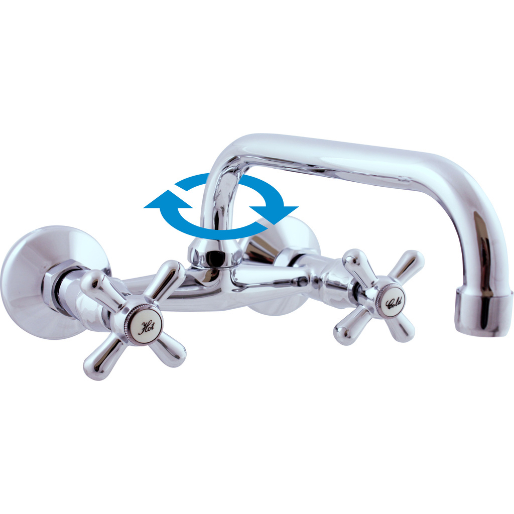 Изображение товара Смеситель для кухни двухвентильный Ravslezak Mk102.5/27 высота 10 см цвет хром