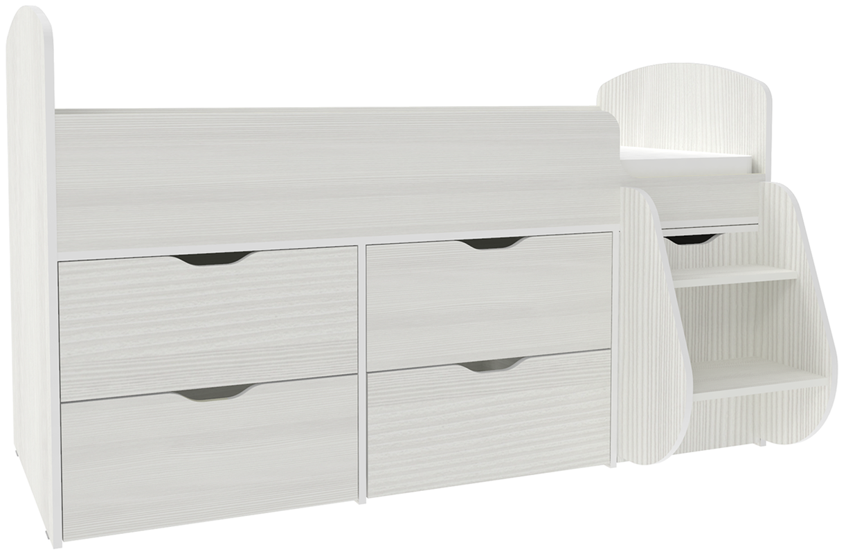 Изображение товара Детская кровать Кариви Малыш 7 белая компактная для малышей