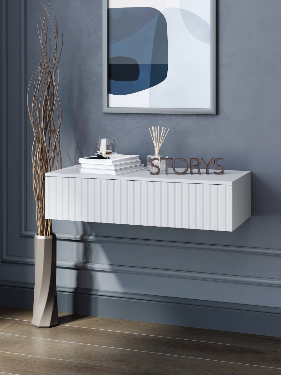 Изображение товара Консоль подвесная Storys Сити 95x18x34 см современный дизайн из ЛДСП