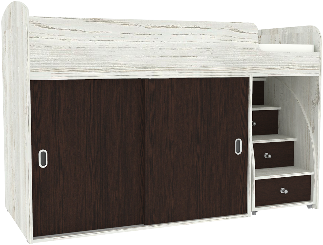 Изображение товара Детская кровать Кариви Малыш Купе 164x110 см ЛДСП для малышей от 2 до 8 лет