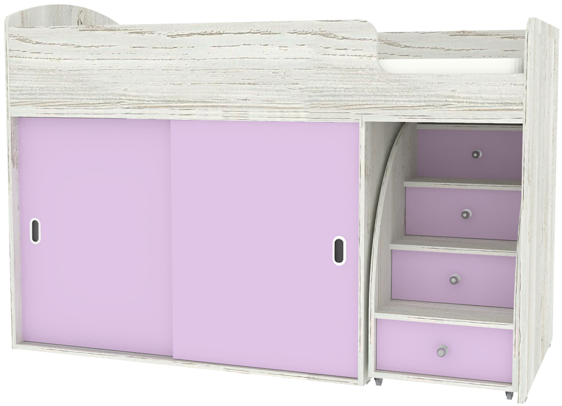 Изображение товара Кровать Кариви Малыш купе 00058-30-25-00 164x110x74 см ЛДСП цвет ирис/винтерберг