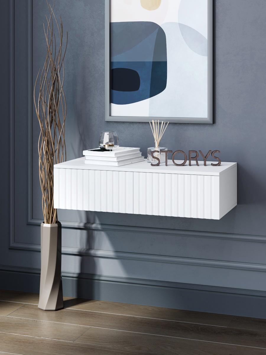 Изображение товара Консоль Storys Сити 110x18x34 см 1 ящик ЛДСП цвет белый