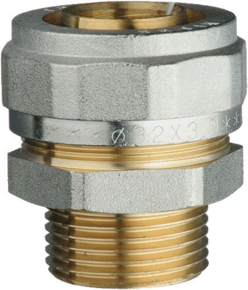 Изображение товара Муфта комбинированная латунная 1"x32 мм НР для водопроводных систем