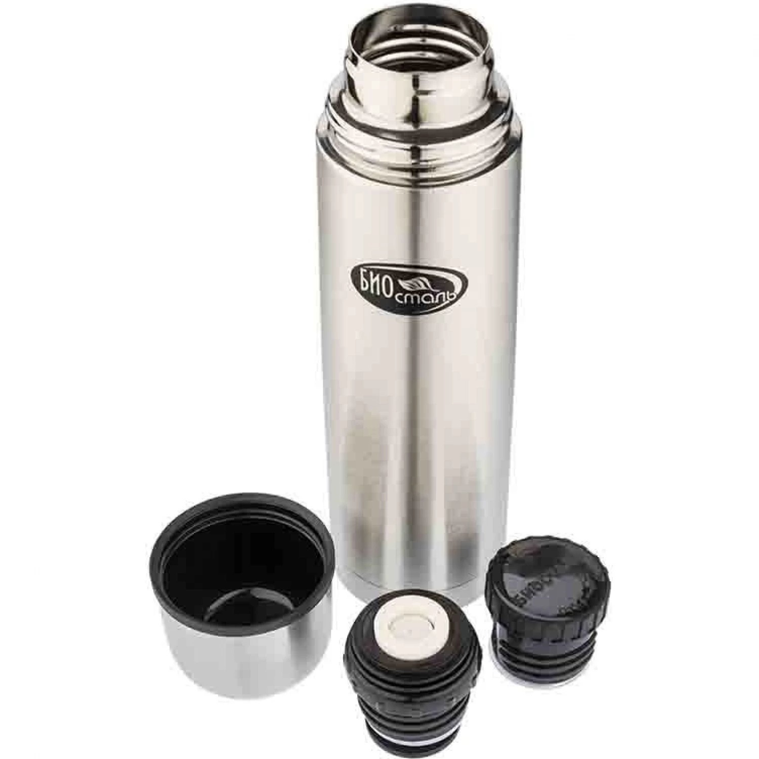 Изображение товара Термос биостал 750 мл из нержавеющей стали с пробкой серый NB-750-2