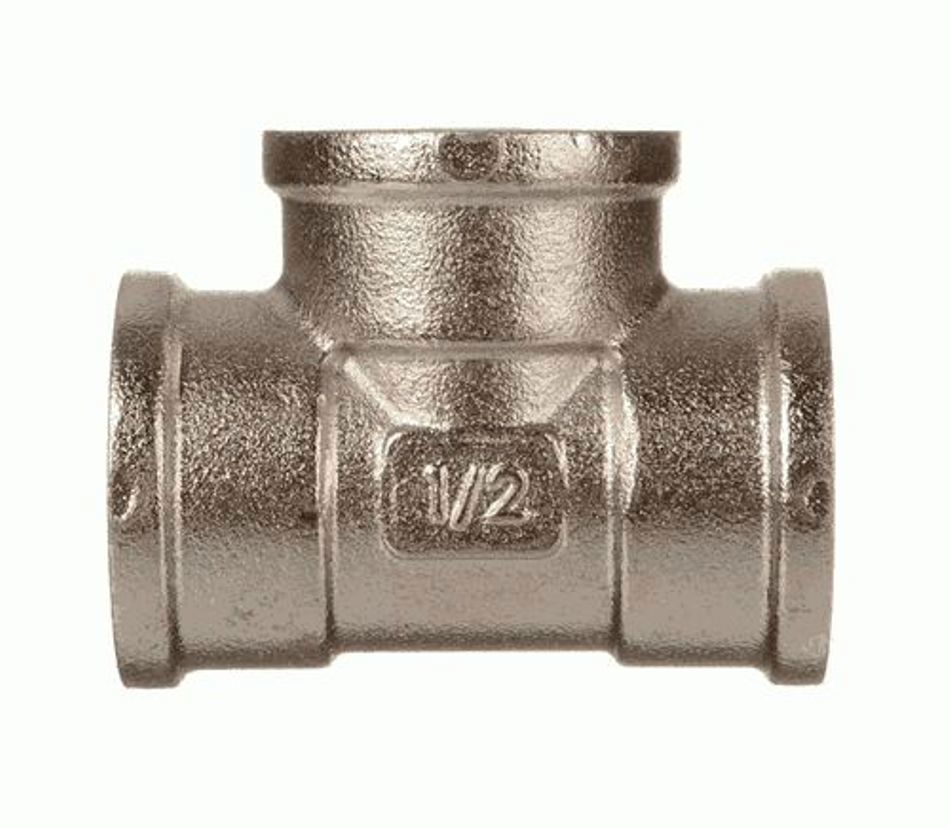 Изображение товара Тройник Terma 1/2"x1/2"x1/2" ВР латунь никелированный
