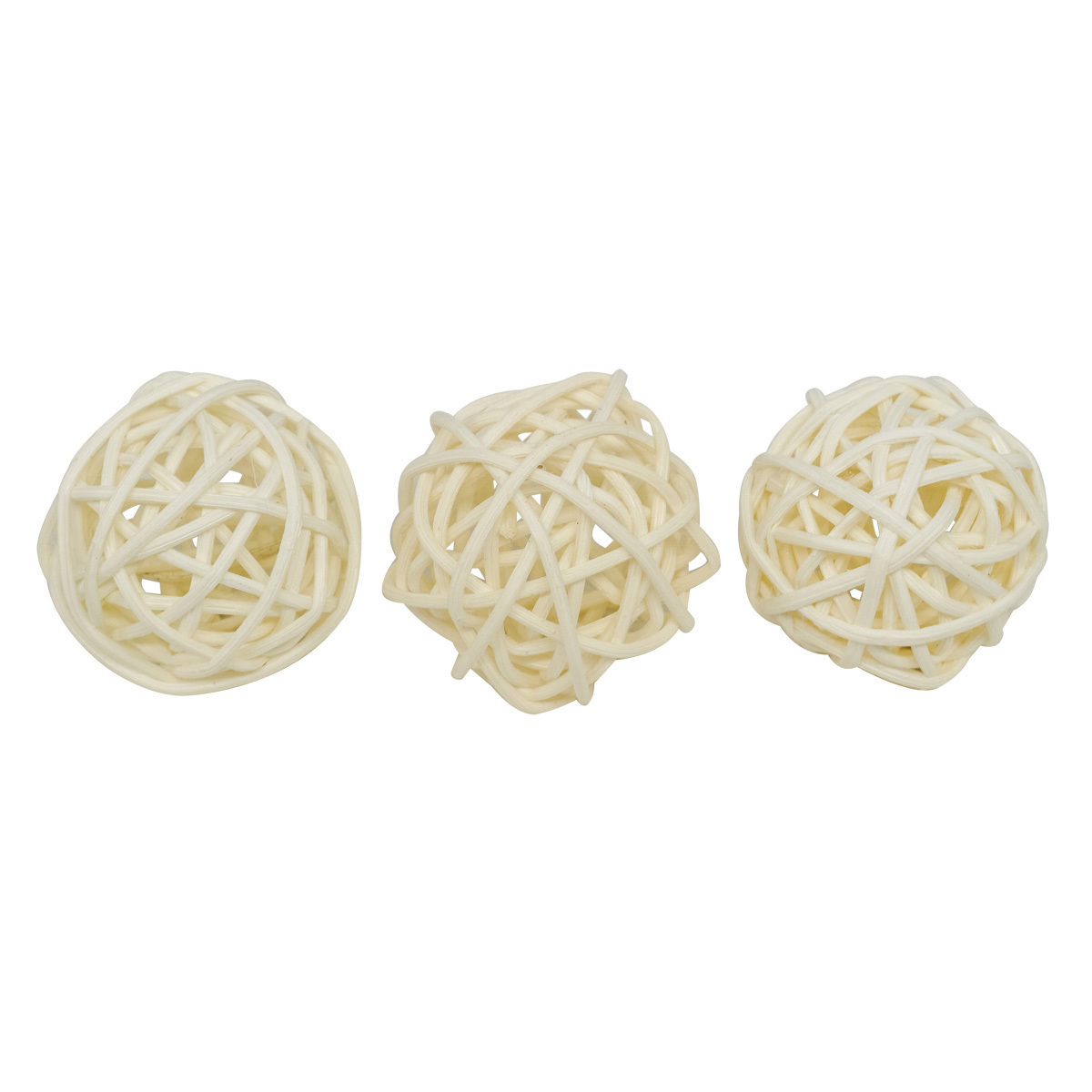 Изображение товара Шары из ротанга 3 см, 24 шт, белые — декоративный набор
