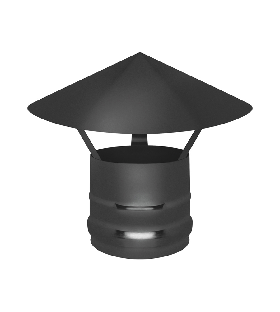 Изображение товара Зонт для дымохода Везувий Black 150 мм из нержавеющей стали