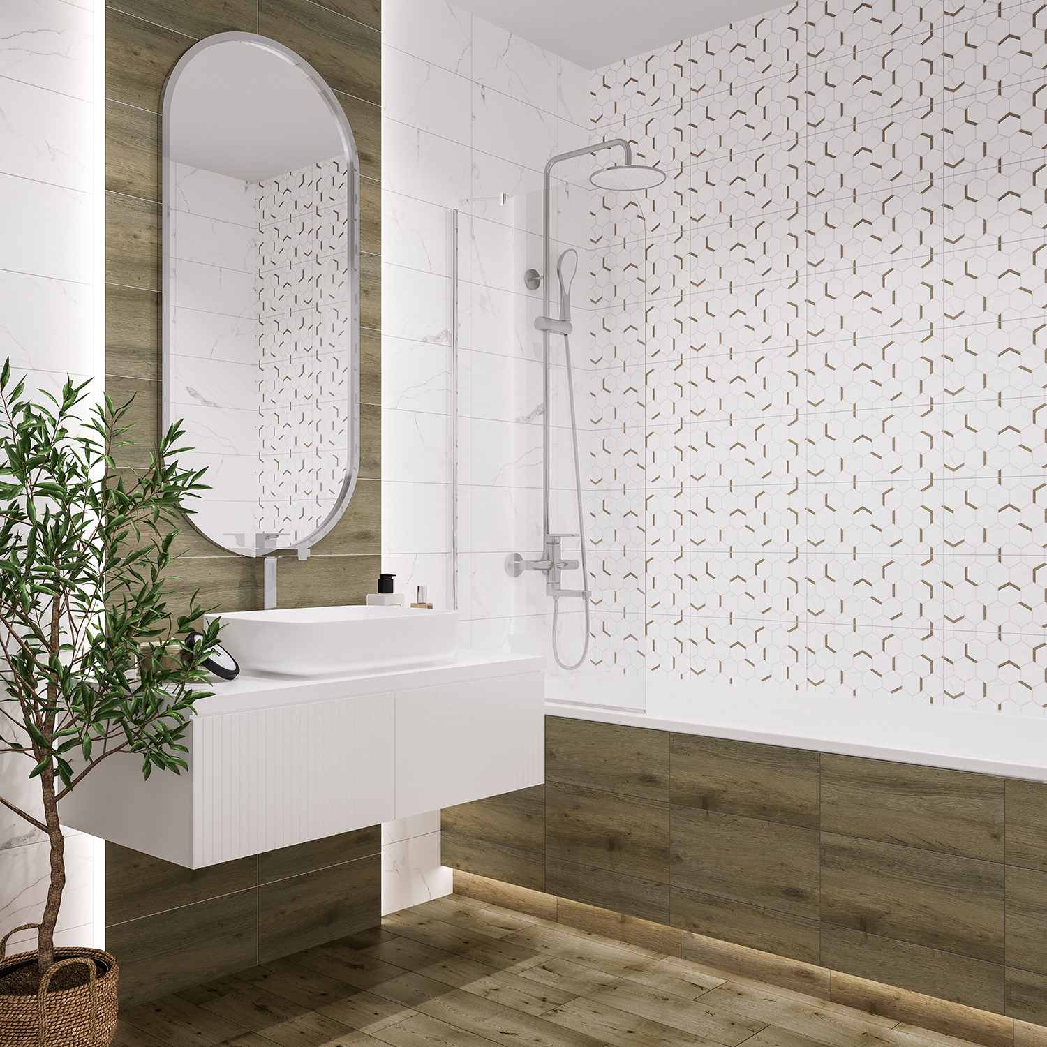 Изображение товара Облицовочная плитка Culto Ecta УТ-99903643 20x40см 1.2 м² цвет белый