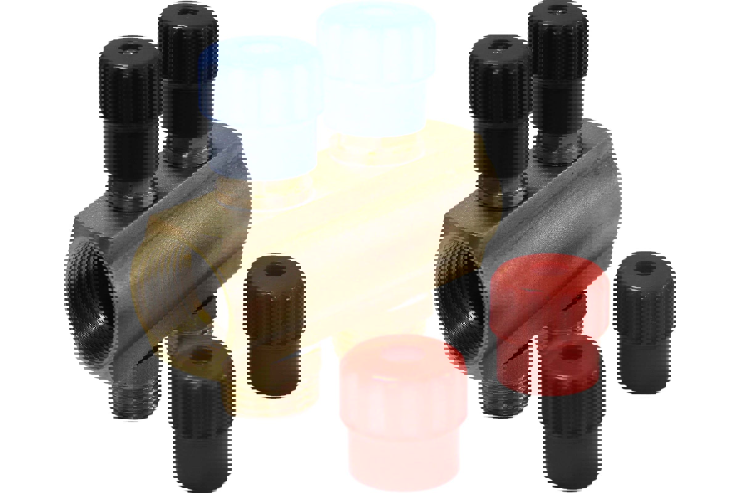 Изображение товара Коллектор ВР3/4 с регулирующими вентилями 2 выхода НР1/2 35мм ДТРД