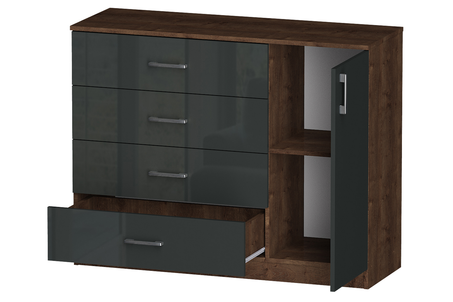 Изображение товара Комод Furnistyle 10692 5 ящиков 115x40x90 см ЛДСП цвет разноцветный