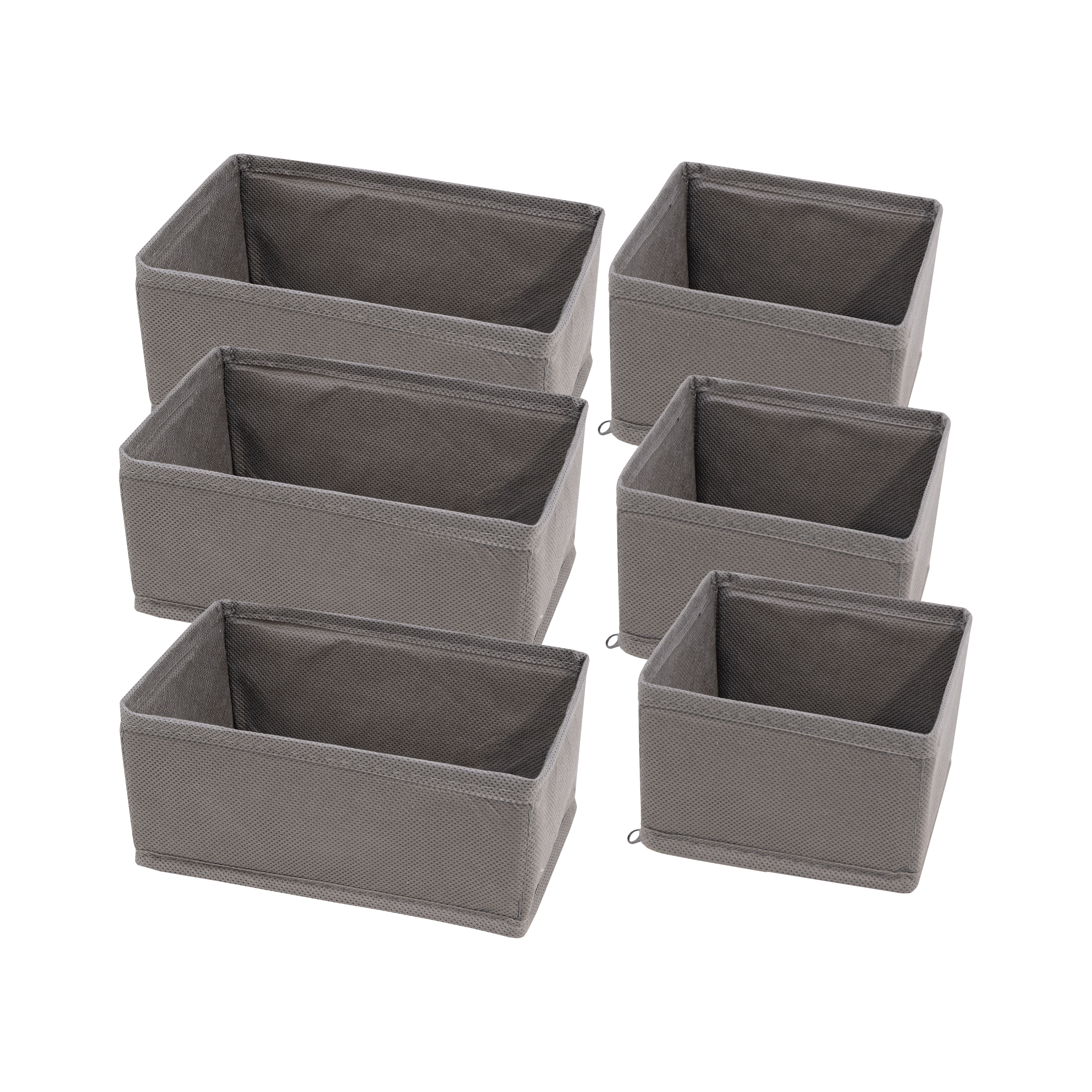 Изображение товара Набор корзин 6 шт Butler 19x13x8 см спанбонд цвет серый Изображение товара Набор корзин 6 шт Butler 19x13x8 см спанбонд цвет серый
