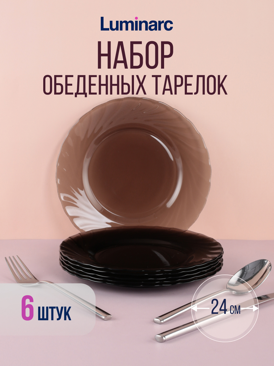 Изображение товара Набор обеденных тарелок 6 шт Luminarc Океан Эклипс 24 см стекло цвет Изображение товара Набор обеденных тарелок 6 шт Luminarc Океан Эклипс 24 см стекло цвет