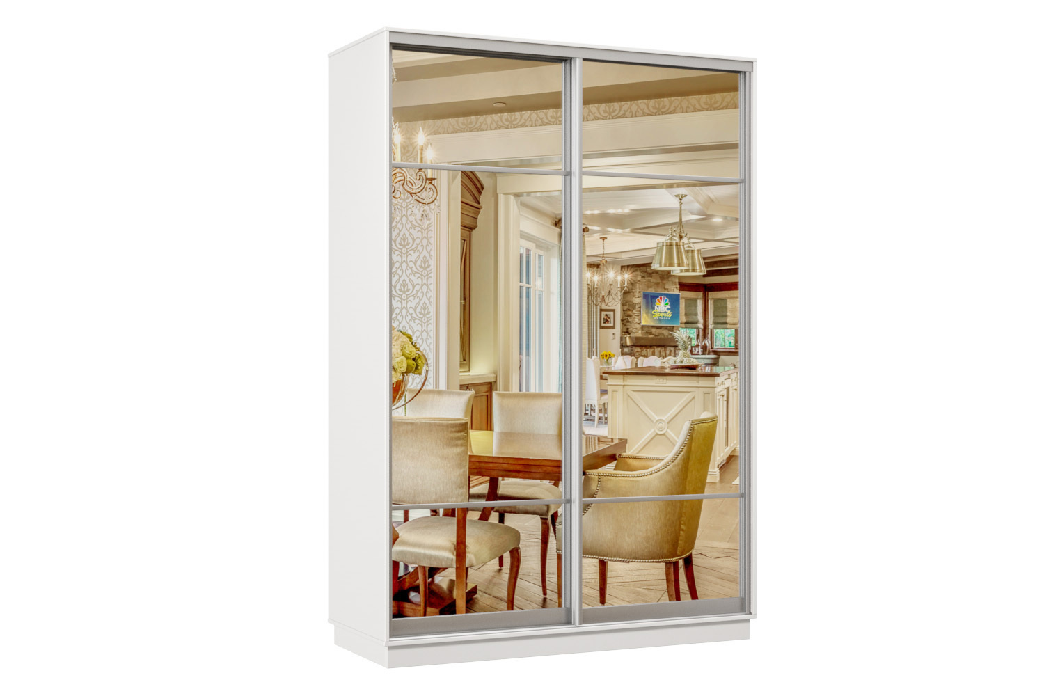 Изображение товара Шкаф-купе Хочу домой Классика Лайт 220x120x45 см 4 полки ЛДСП цвет белый