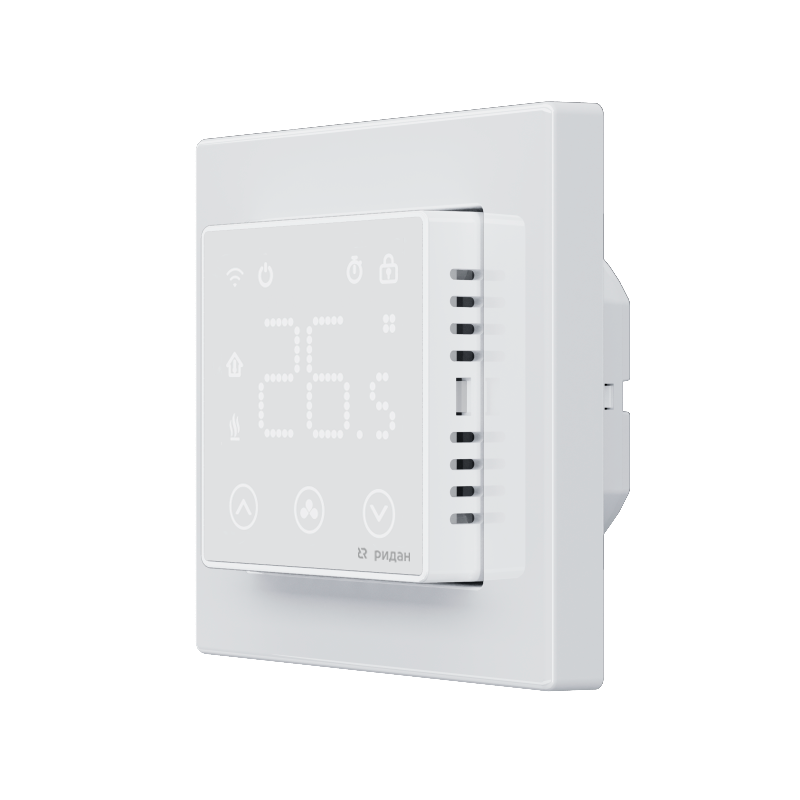 Изображение товара Терморегулятор для теплого пола Ридан Clever электронный Wi-Fi программируемый белый