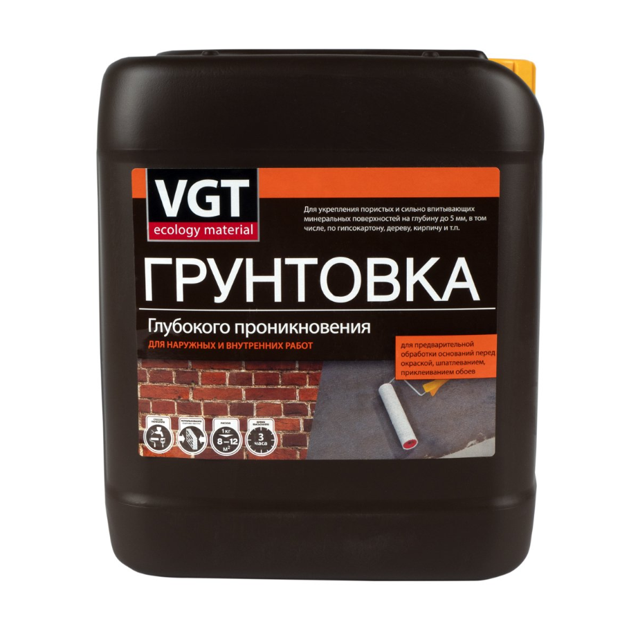 Изображение товара Грунтовка глубокого проникновения VGT для внутренних работ 5кг белый Изображение товара Грунтовка глубокого проникновения VGT для внутренних работ 5кг белый
