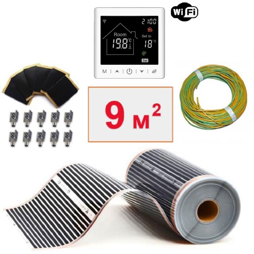 Изображение товара Инфракрасная пленка для теплого пола Теплософт 9 м² с WIFI терморегулятором