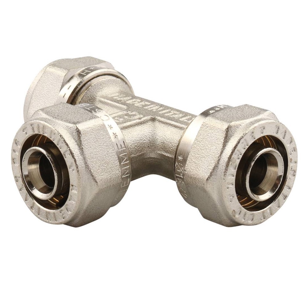 Изображение товара Тройник латунный 16x16x16 мм Tiemme для металлопластиковых труб Италия