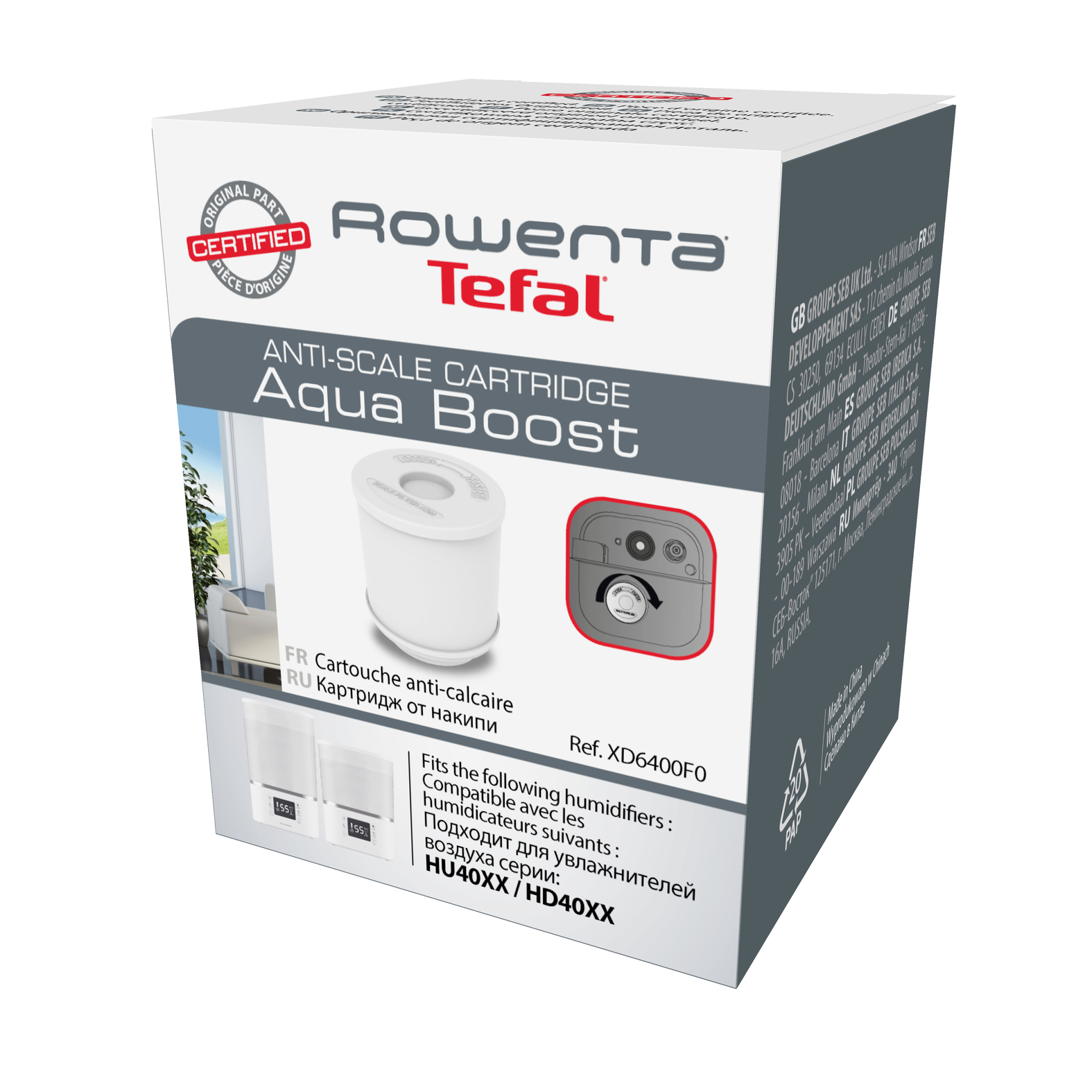 Изображение товара Фильтр от накипи Tefal Aqua Boost XD6400F0 для увлажнителя воздуха Изображение товара Фильтр от накипи Tefal Aqua Boost XD6400F0 для увлажнителя воздуха