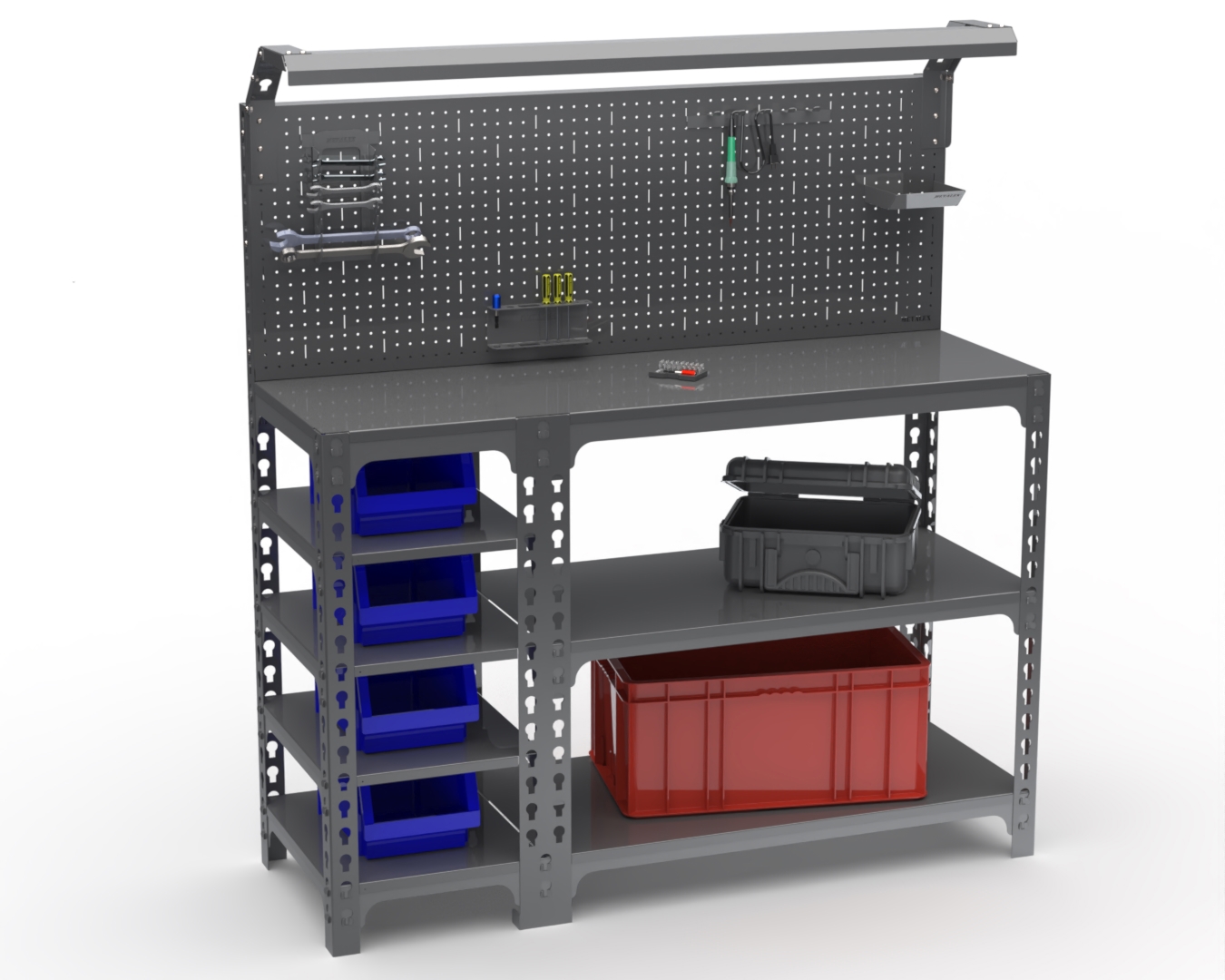 Изображение товара Стол-верстак Metalex Sun 111858 950x1800x400 мм, максимальная нагрузка до 260 кг, с комплектом освещения