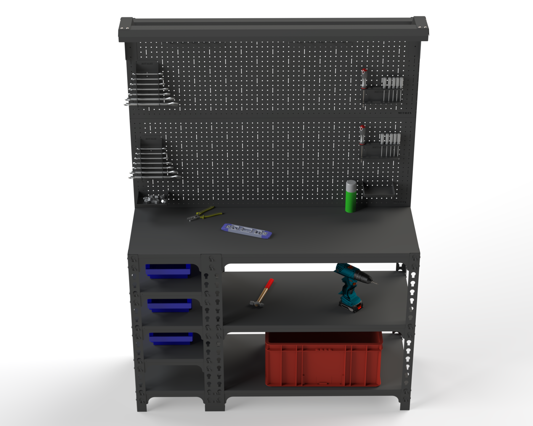 Изображение товара Стол-верстак Metalex Sun 111892 950x1600x500 мм, максимальная нагрузка до 260 кг, с комплектом освещения