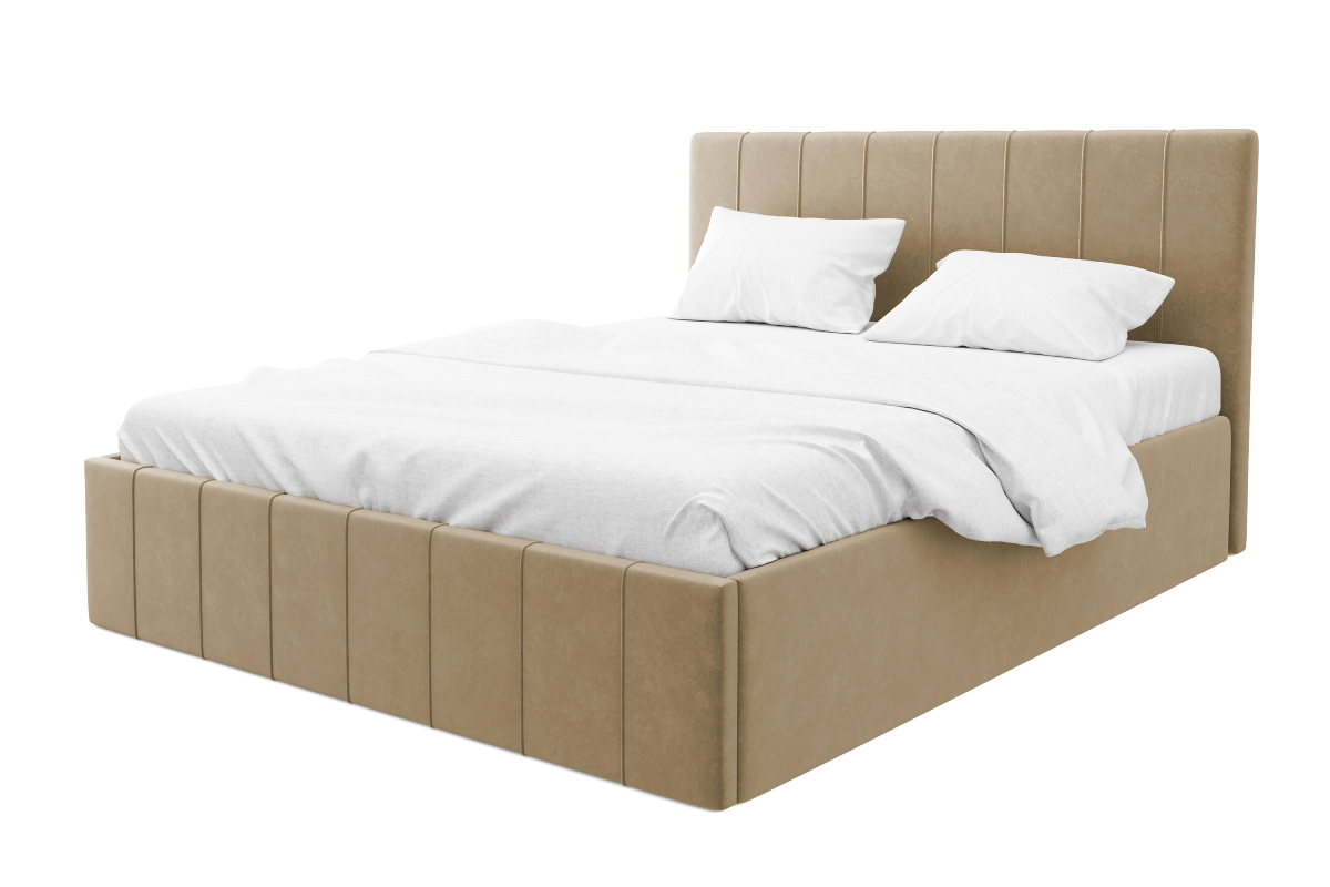 Изображение товара Кровать Costa Веста с подъемным механизмом и ящиком 140x200 см бежевый велюр