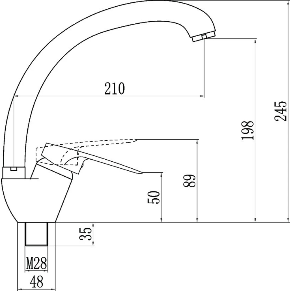 Изображение товара Смеситель для кухни Fmark FM4104W поворотный излив 19.8 см цвет белый