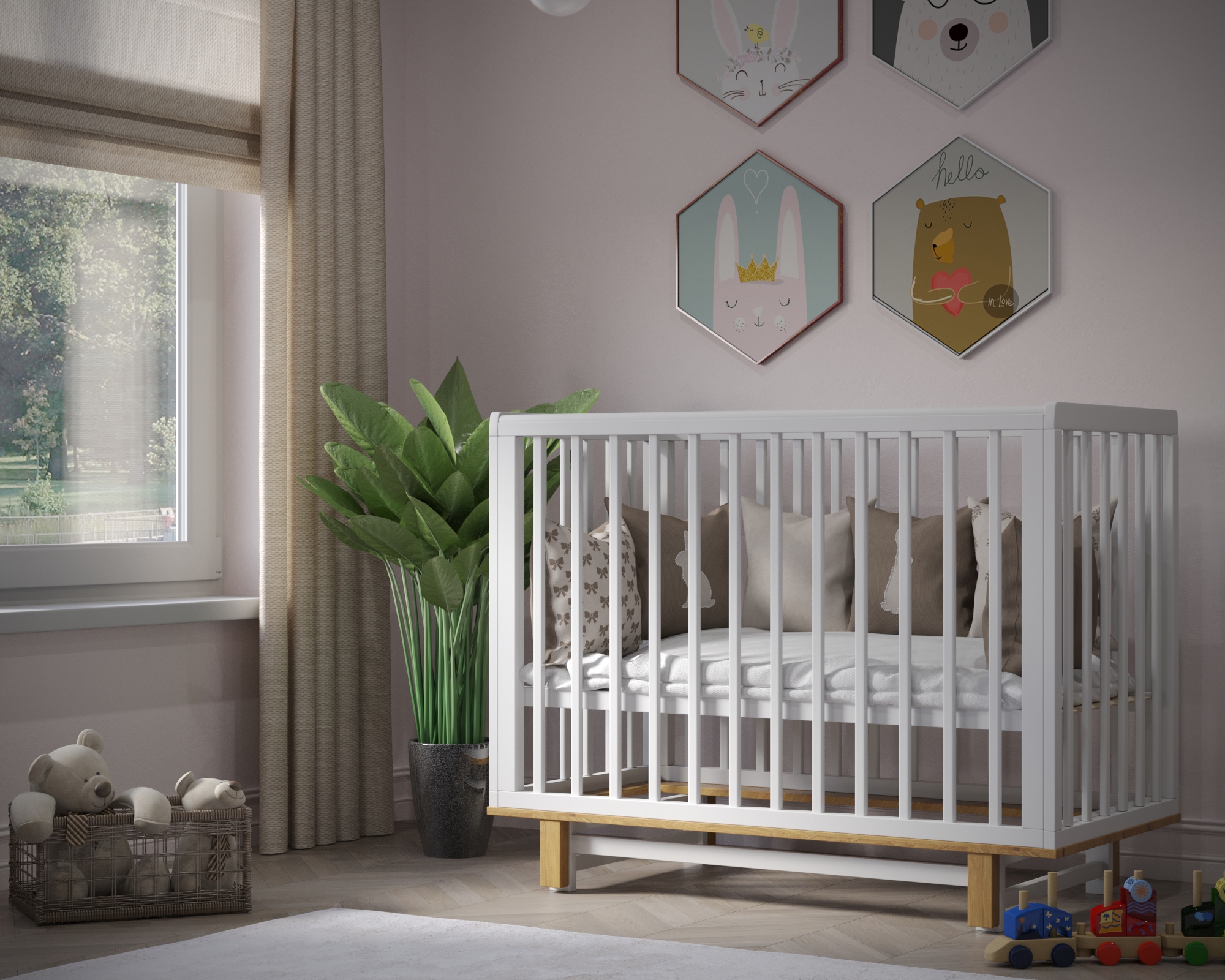 Изображение товара Кровать для новорожденных Incanto Papi с маятником 65x120 см белый ясень Россия