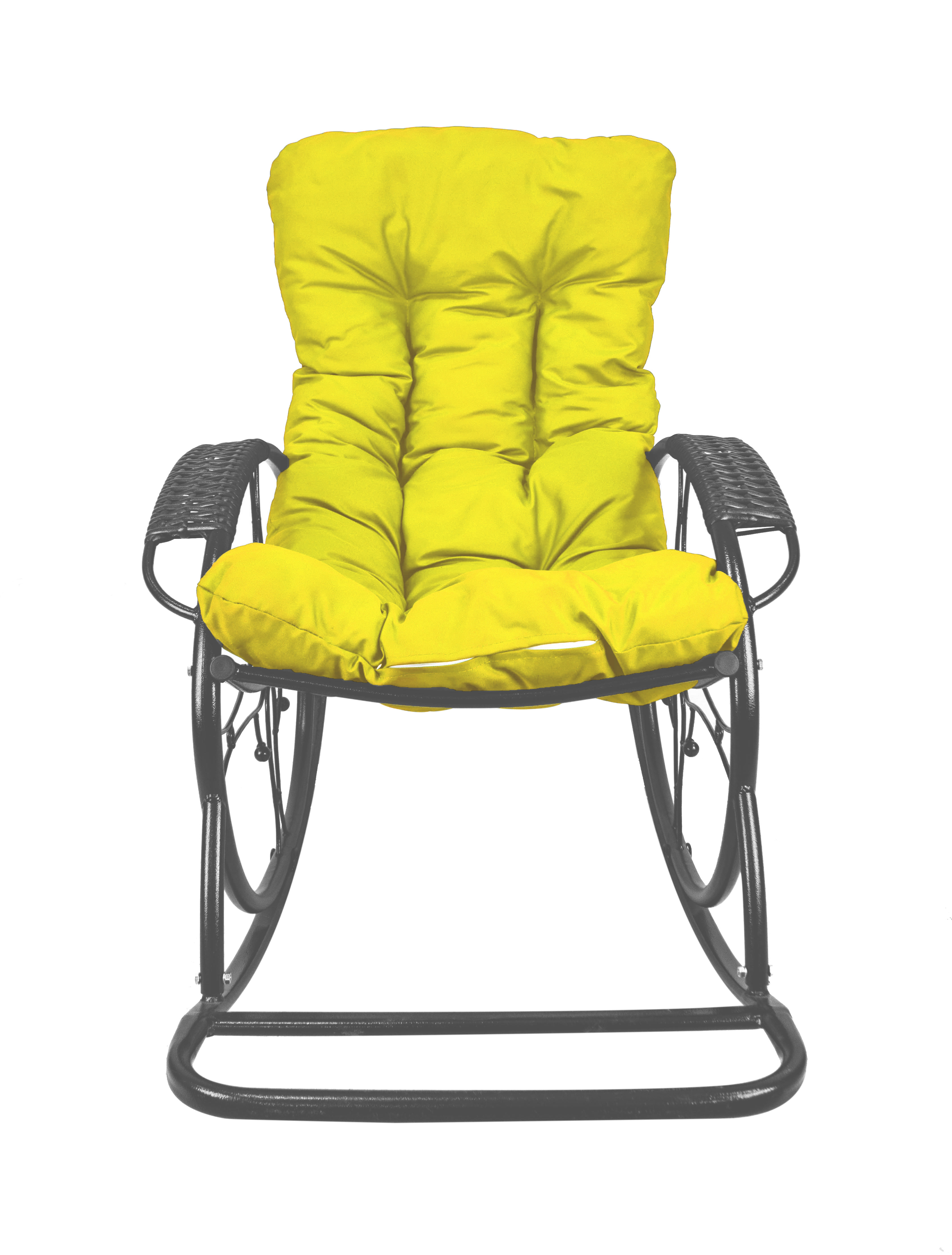 Изображение товара Кресло-качалка M-group 11680311 Люкс 107 см x 107 см x 75 см искусственный ротанг серый/серебристый