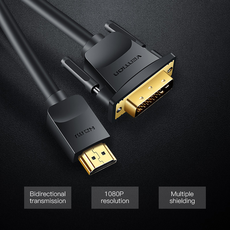 Изображение товара Кабель Vention HDMI 19M/DVI-D Dual link 25M 3 м ABFBI Изображение товара Кабель Vention HDMI 19M/DVI-D Dual link 25M 3 м ABFBI