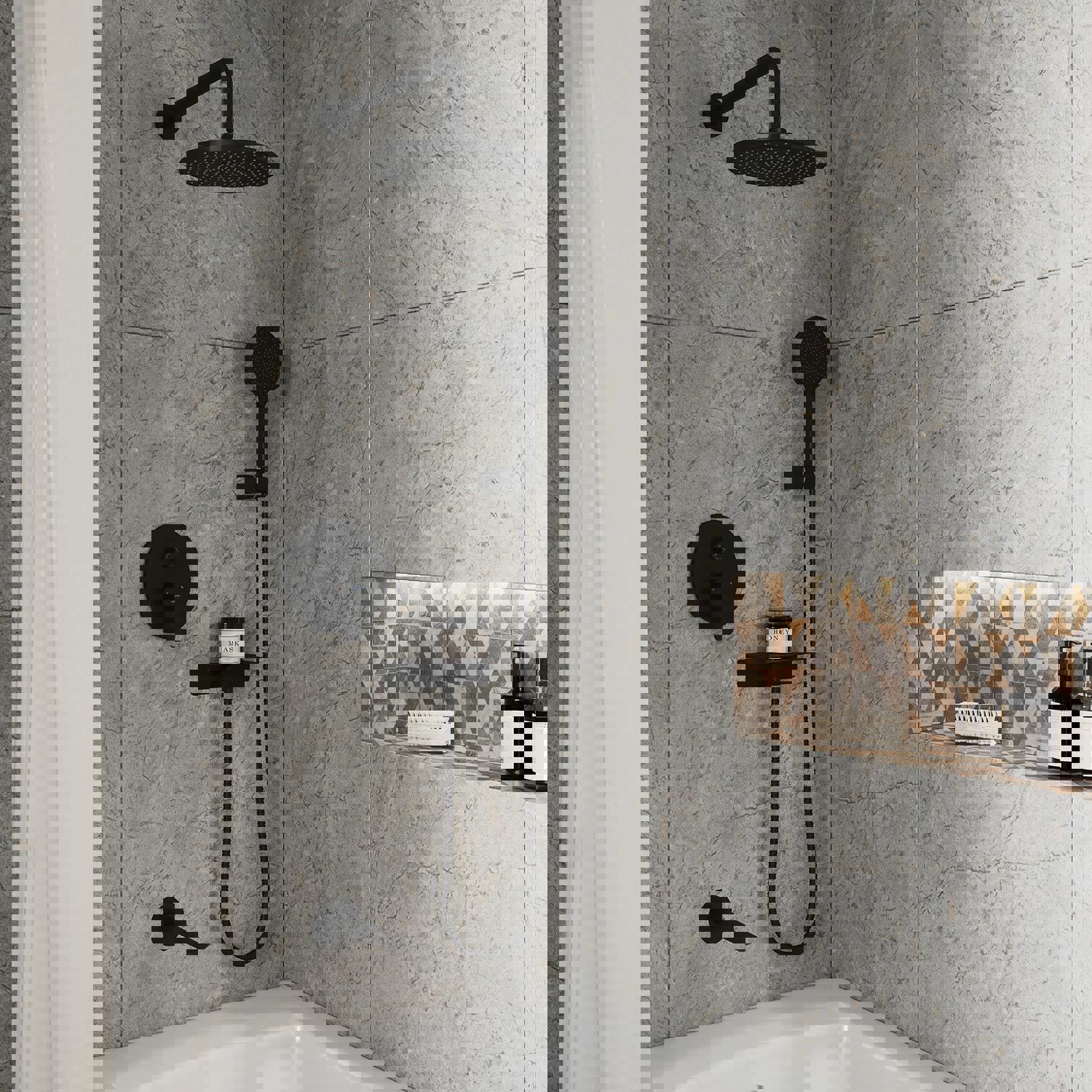 Изображение товара Душевая система скрытого монтажа MILARDO RORBL03M68 цвет черный матовый