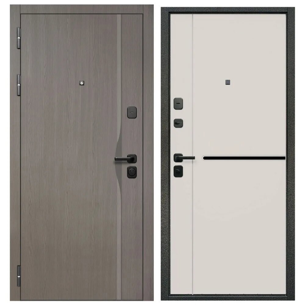 Изображение товара Входная дверь Diva Foreman Т-12 правый 205x86см цвет графит/эмалит белый
