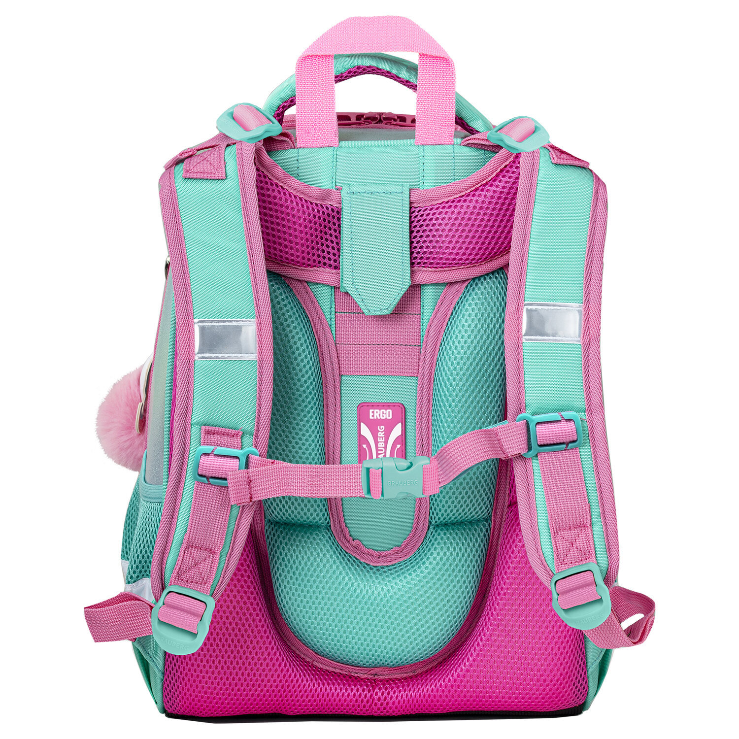 Изображение товара Рюкзак Brauberg Shiny 28x36x14 см эко кожа цвет розовый/зеленый