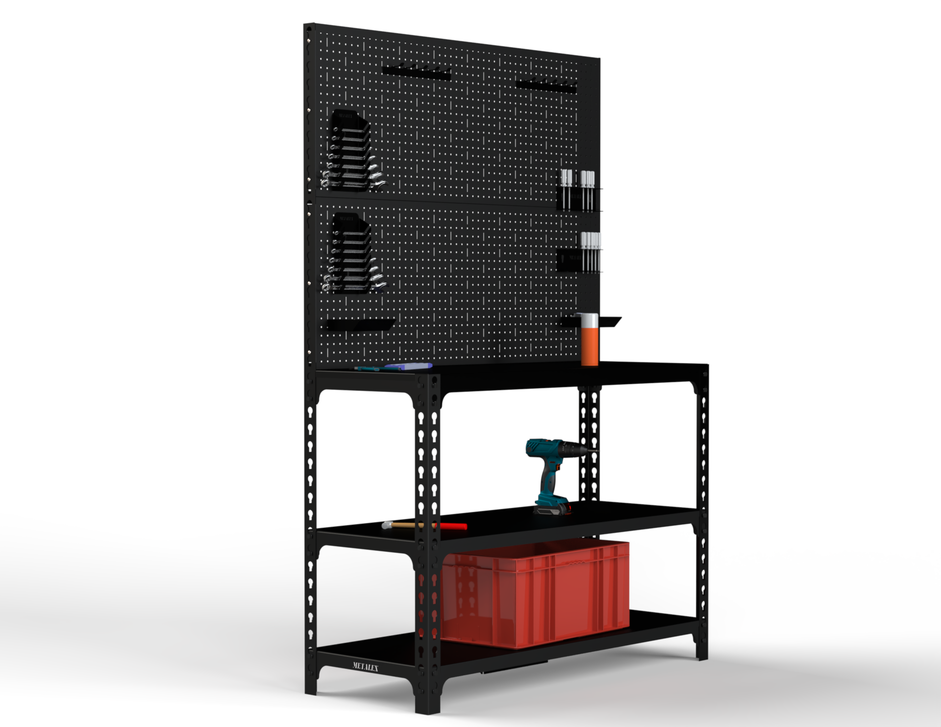 Изображение товара Стол-верстак Metalex 117286 с аксессуарами, 950х1600х500 мм