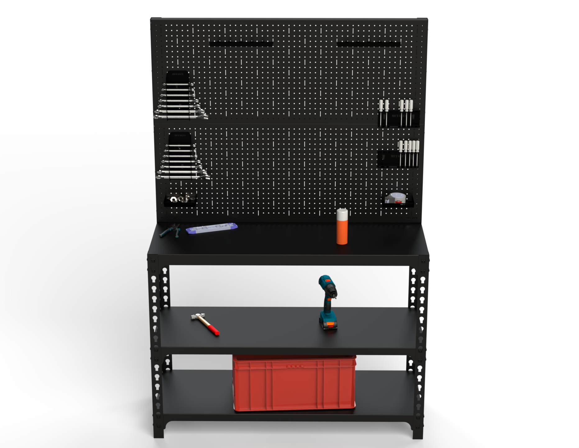 Изображение товара Стол-верстак Metalex 117288 с перфопанелью и аксессуарами