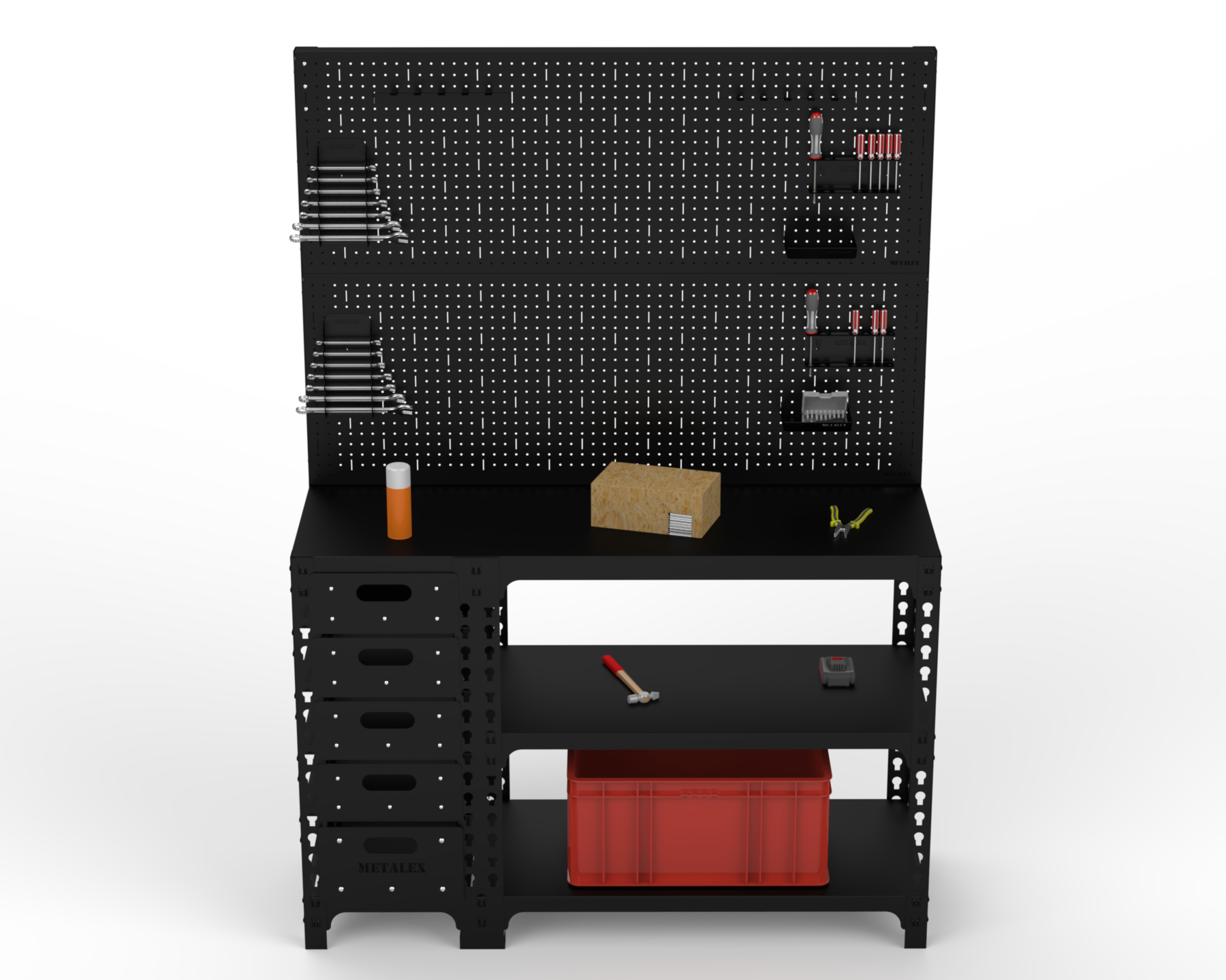 Изображение товара Стол-верстак c тумбой Metalex 117323 1200х400 мм, нагрузка 260 кг, Россия