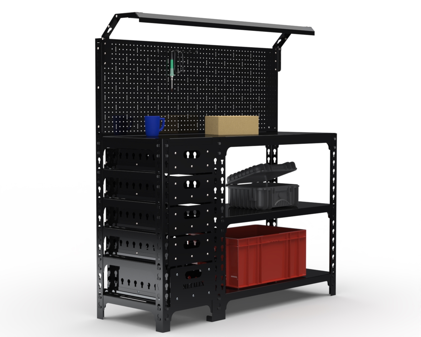 Изображение товара Стол-верстак Metalex Sun 117391 950x1600x400 мм, максимальная нагрузка до 260 кг, с комплектом освещения