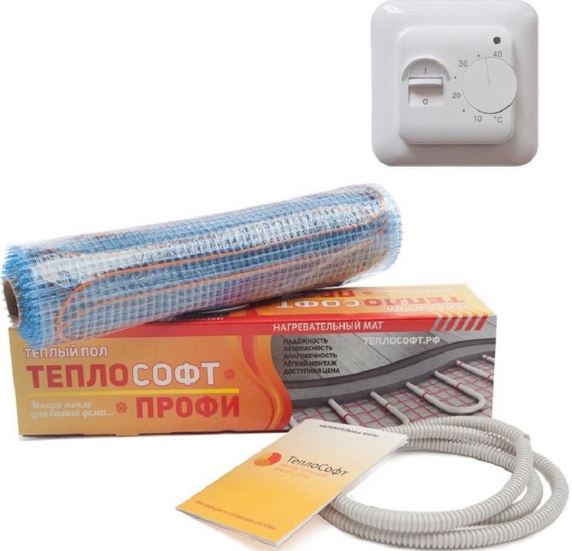 Изображение товара Нагревательный мат для теплого пола Теплософт Профи LTL-C 16 м² 2400 Вт с механическим терморегулят